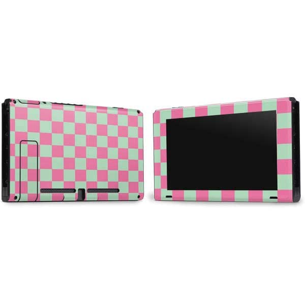 Skinit Decal Gaming Skin Compatible with Nintendo Switch Bundle - Originally Designed Watermelon Checkered Design