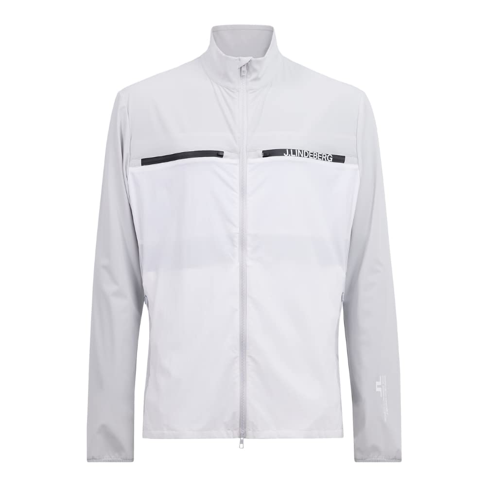 J. Lindeberg Mens Dean Performance Stretch Golf Jacket - White/Light Grey L