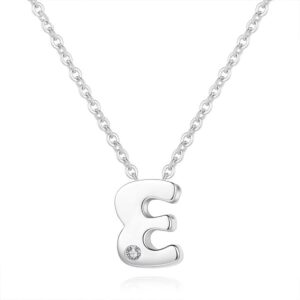 yafeeso natural diamond initial necklace for women, sterling silver initial letter pendant necklace personalized letter a-z necklace jewelry gifts for wife, mom,