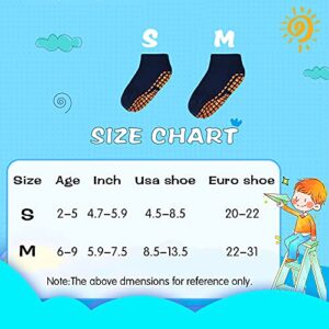 Tphon Non Slip Kids Trampoline Socks Anti Skid Socks with Grippers for Toddler Children Grip Socks for Boys Girls