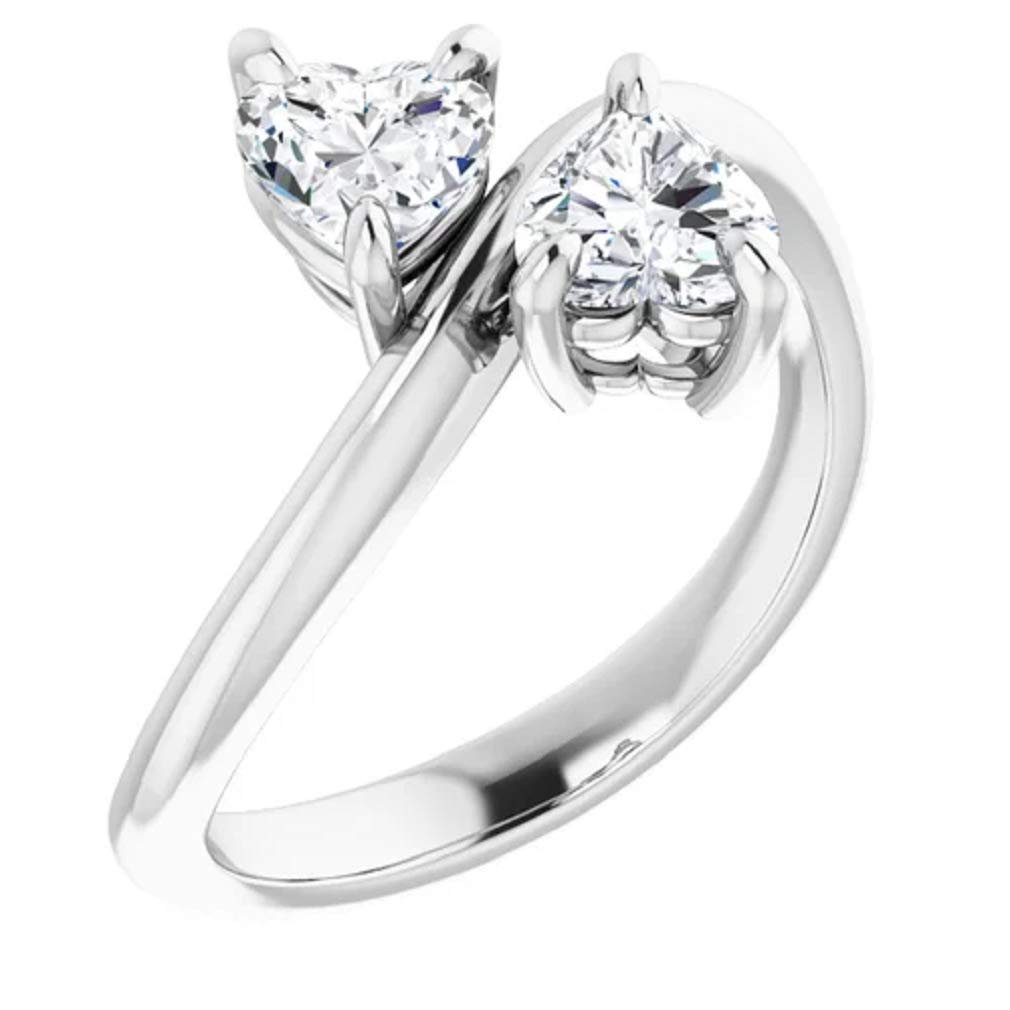 2 CT Heart Colorless Moissanite Engagement Ring, Wedding/Bridal Ring Set, Eternity Sterling Silver Solid Diamond Solitaire 4-Prong Anniversary Promise Gift for Her OR As You Want (11)