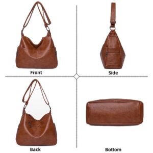 SULCET Crossbody Bag for Women Leather Multi Pockets Shoulder Purse Lightweight Travel Satchel Purse