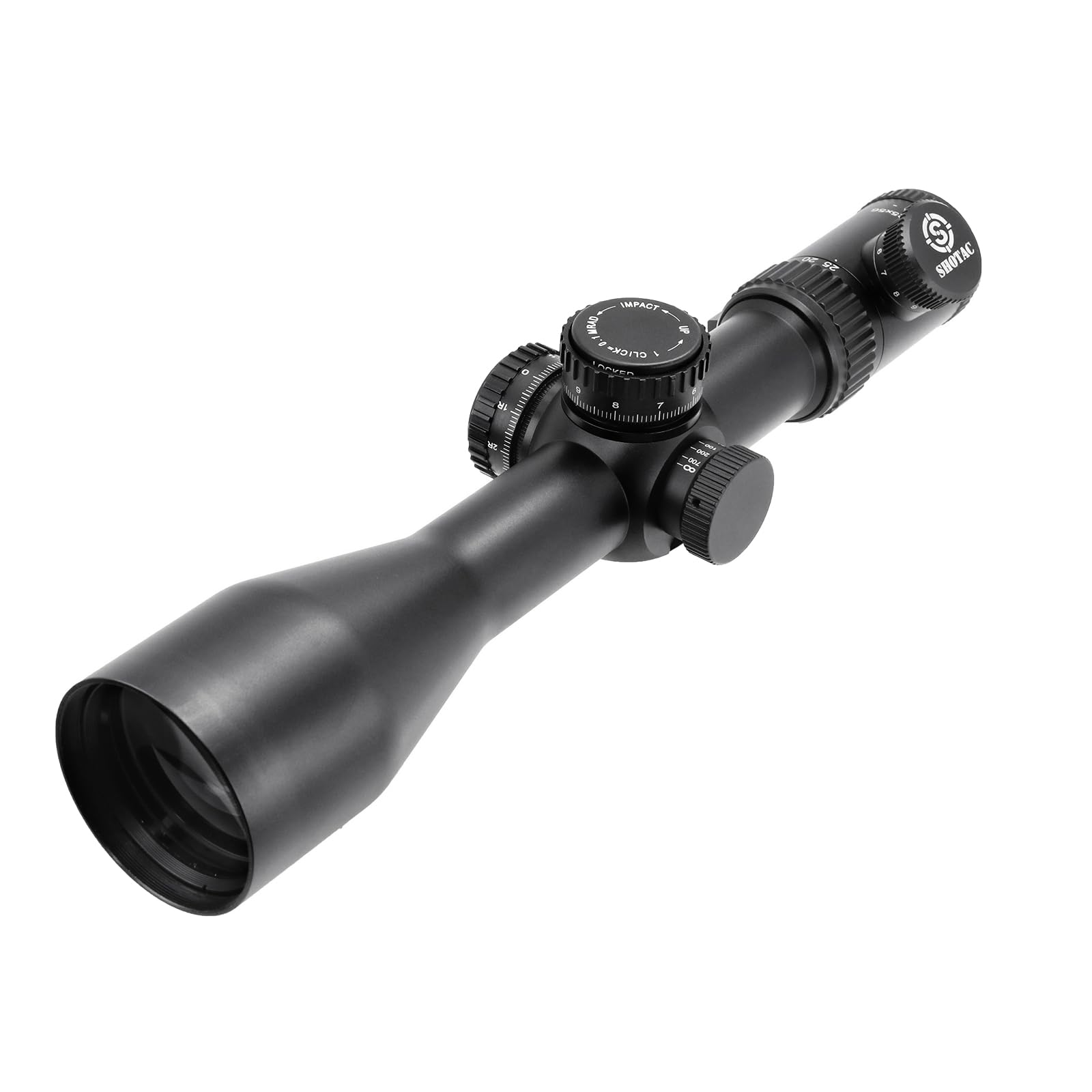 SHOTAC Rifle Scope 3.5-25X56, 35 mm Tube, High Resolution for Long Range Shooting up to 4000 meter, SFP, IPX7 Waterproof & Shock Proof .223, 308, 338, 3006, 45, 50,Durable and accurate