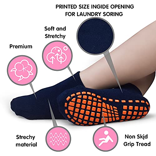 Tphon Non Slip Kids Trampoline Socks Anti Skid Socks with Grippers for Toddler Children Grip Socks for Boys Girls