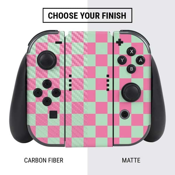 Skinit Decal Gaming Skin Compatible with Nintendo Switch Bundle - Originally Designed Watermelon Checkered Design