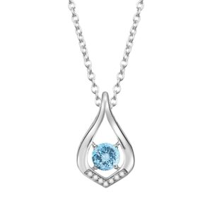 kimievol necklaces for women aquamarine march birthstone necklace sterling silver infinity pendant anniversary birthday christmas jewelry gifts for women