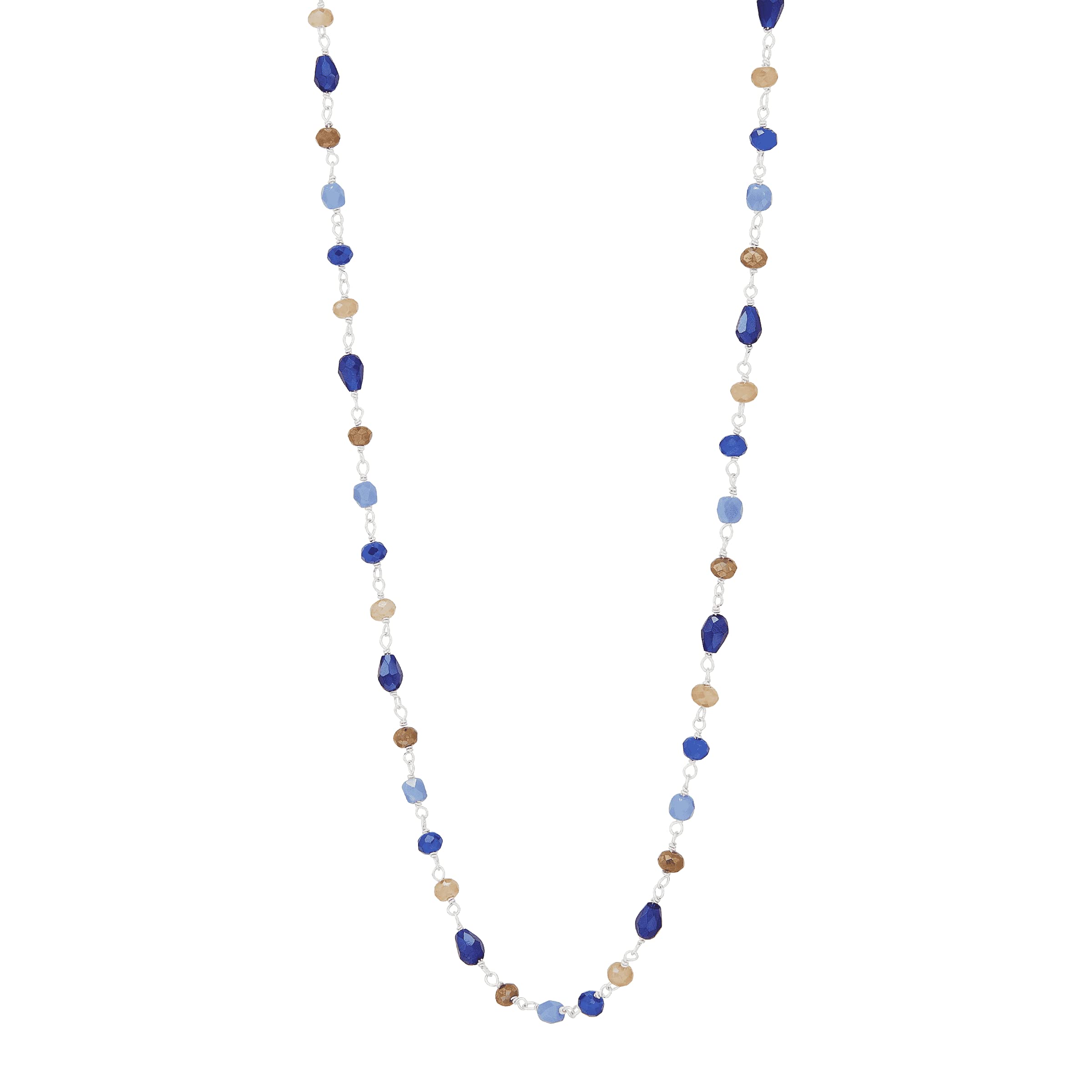 Silpada 'Blue Skies' Glass Bead Necklace in Sterling Silver, 16" + 2"