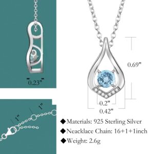 KIMIEVOL Necklaces for Women Aquamarine March Birthstone Necklace Sterling Silver Infinity Pendant Anniversary Birthday Christmas Jewelry Gifts for Women