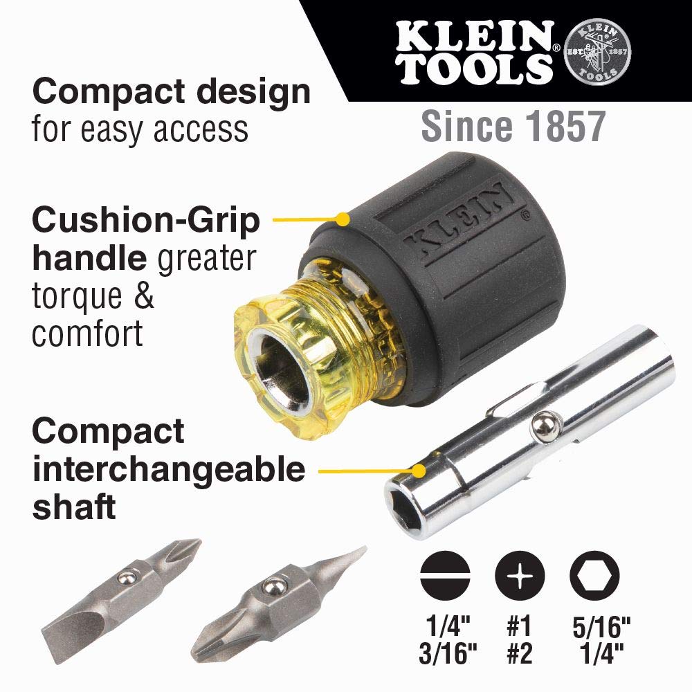 Klein Tools 4-in-1 Electronics Screwdriver Set (32581) and 6-in-1 Stubby Screwdriver/Nut Driver (32561)