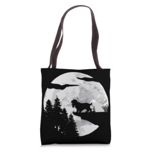 cocker spaniel dog full moon at night - dogs cocker spaniels tote bag