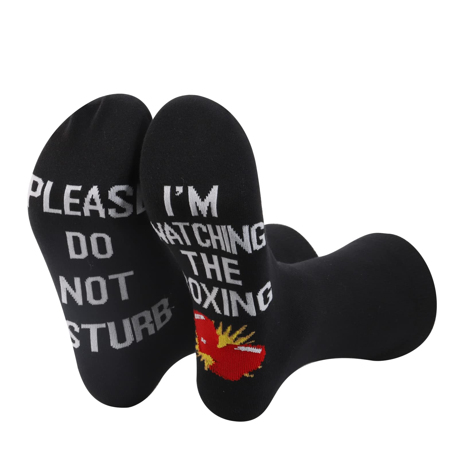 ZJXHPO Please Don’t Disturb I’m Watching The Boxing Novelty Sock Boxing Lover Coach Player Mom Dad Gift Boxer Sock (Disturb Boxing)