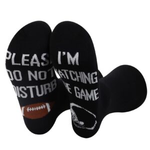 ZJXHPO Football Game Socks Please Don’t Disturb I’m Watching The Game Novelty Sock For Football Team Player Lover Mom Dad Coach (Football game sock)