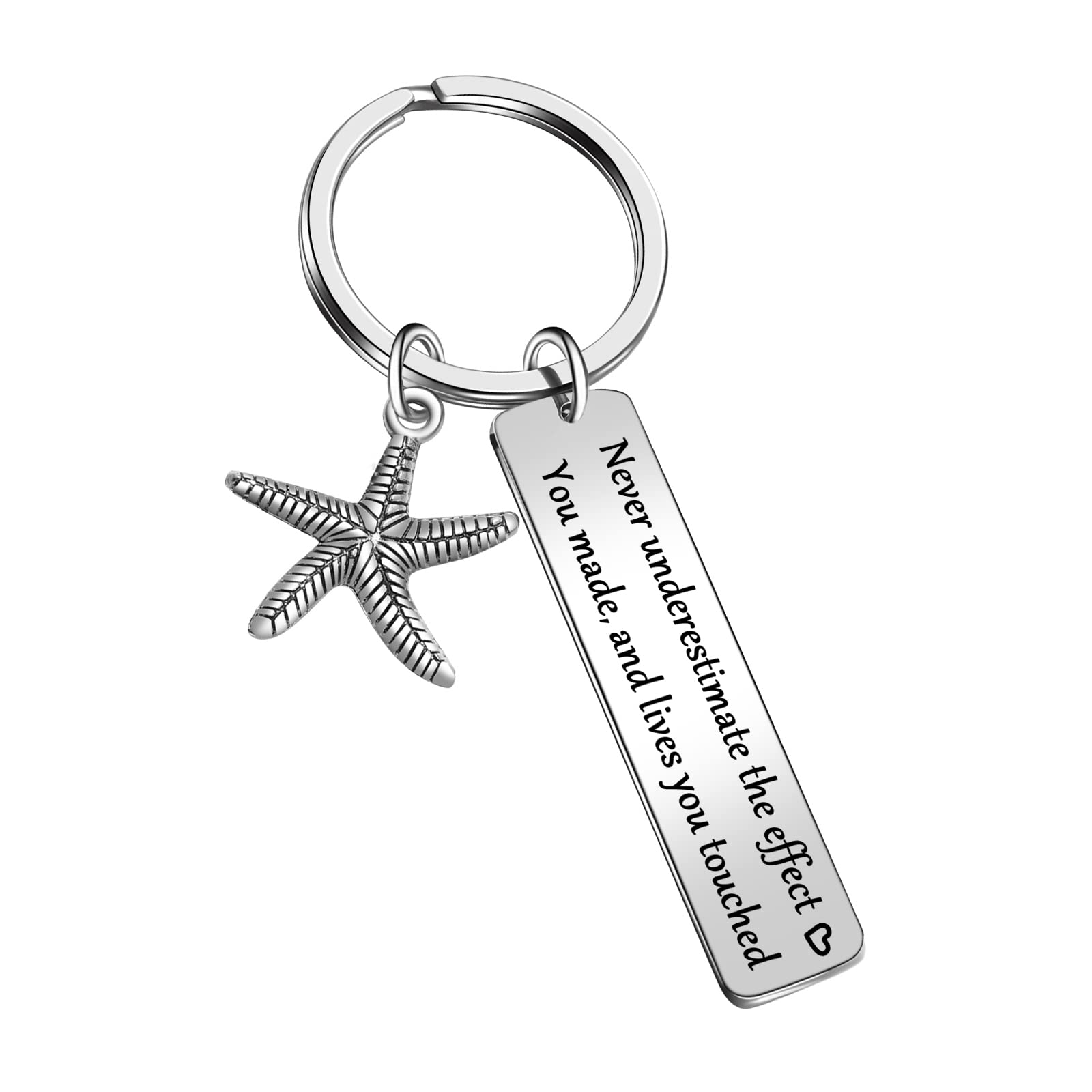 JIUSHUN Coworker Appreciation Keyring starfish poem jewelry Coworker gift Social Worker Thank You Keychain Volunteer Appreciation Gift Coworker Keychain Social Worker Keychain Social Worker gift