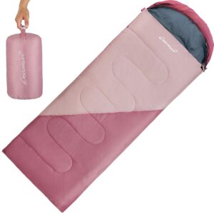 clostnature sleeping bag for adults and kids - lightweight camping sleeping bag for girls, boys, youths, ultralight backpacking sleeping bag for cold weather - compression sack included(left zipper)