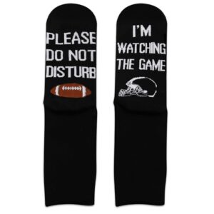 ZJXHPO Football Game Socks Please Don’t Disturb I’m Watching The Game Novelty Sock For Football Team Player Lover Mom Dad Coach (Football game sock)