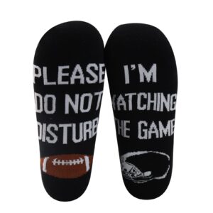 ZJXHPO Football Game Socks Please Don’t Disturb I’m Watching The Game Novelty Sock For Football Team Player Lover Mom Dad Coach (Football game sock)