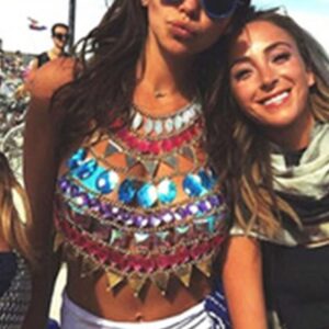 Bmirth Body Chain Rhinestone Pearl Bikini Chain Sexy Bar Chest Body Jewelry Rave Nightclub Party Festival Body Accessories for Women and Girls (Colorful-2)