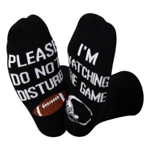 zjxhpo football game socks please don’t disturb i’m watching the game novelty sock for football team player lover mom dad coach (football game sock)