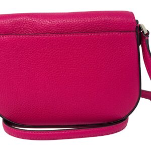 Kate Spade New York Leather Leila Mini Flap Crossbody Shoulder Bag, Pink Ruby