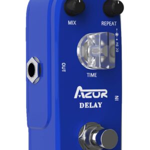 AZOR Vintage Analog Delay Guitar Effect Pedals with AP312 Digital Reverb Guitar Effect Pedal Plate Reverb Hall and Church Space