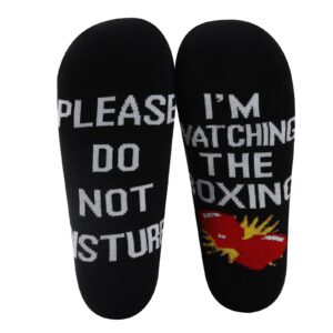 ZJXHPO Please Don’t Disturb I’m Watching The Boxing Novelty Sock Boxing Lover Coach Player Mom Dad Gift Boxer Sock (Disturb Boxing)