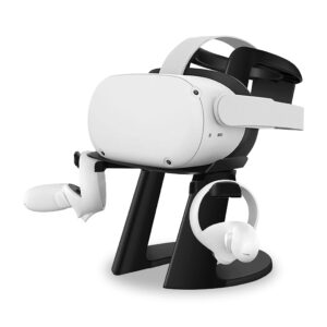 tnp vr headset stand for oculus quest 2 holder touch controller display stand docking station black, meta quest 2/ quest/rift/rift s/samsung odyssey vr stand/valve index/htc vive/valve index