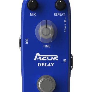 AZOR Vintage Analog Delay Guitar Effect Pedals with AP312 Digital Reverb Guitar Effect Pedal Plate Reverb Hall and Church Space