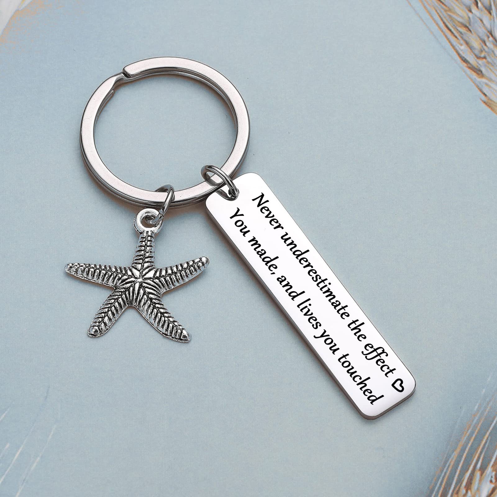 JIUSHUN Coworker Appreciation Keyring starfish poem jewelry Coworker gift Social Worker Thank You Keychain Volunteer Appreciation Gift Coworker Keychain Social Worker Keychain Social Worker gift