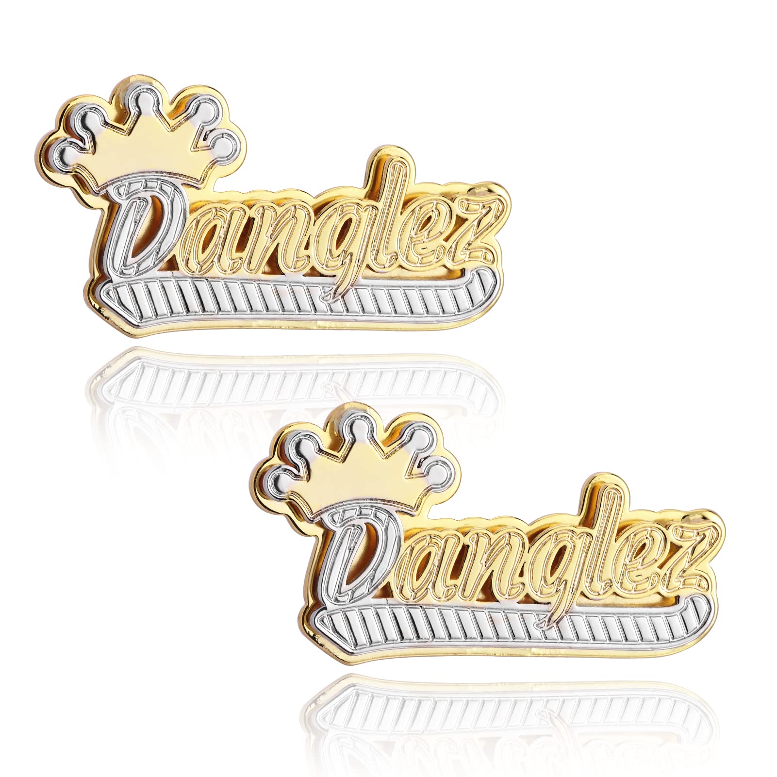 Stud Earrings Personalized for Women 18K Gold-Plate Custom Name Earrings Double Plate Personalized Stud Earrings with Crown Customize Earrings Jewelry Gift for Mother' Day