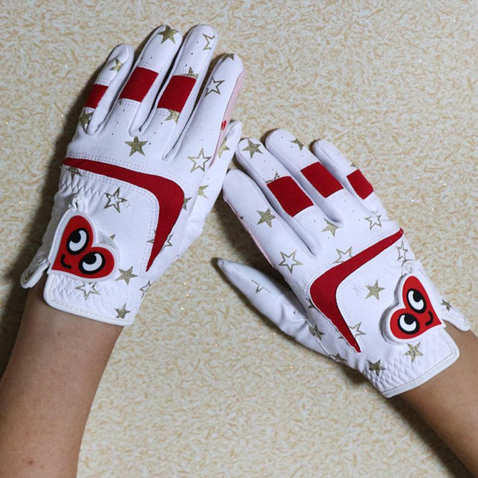 Colaxi 2 pcs Cute Kids Golf Gloves Premium Leather Left Hand and Right Hand S-L Child Professional Non for Christmas Junior Boys, S