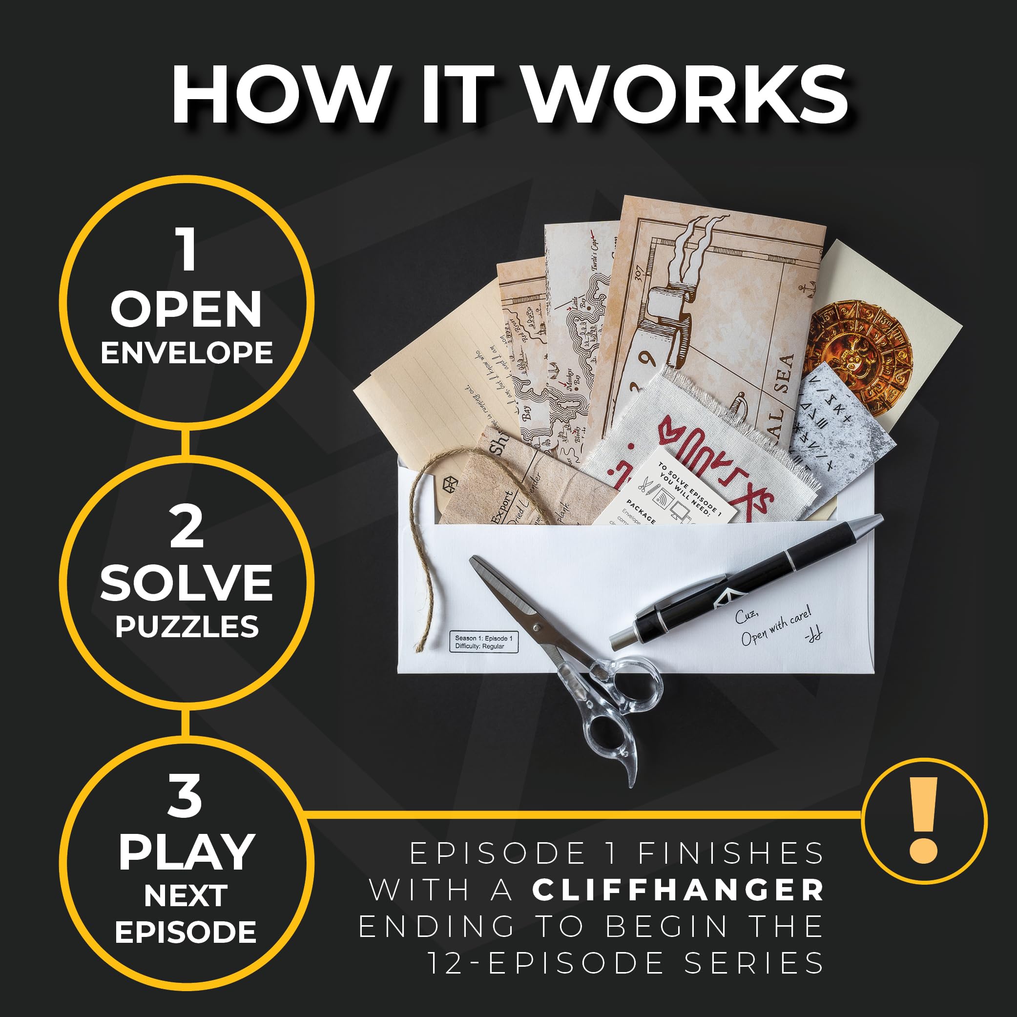 Escape Mail: Gripping Escape Room Game in an Envelope - Episode 1: Family Secrets. Immersive Storyline The Family Will Love Or for Date Night, Age 10+ (Expert)