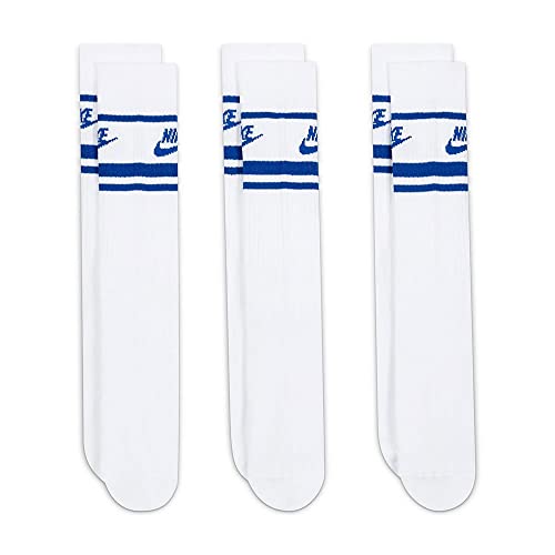 Nike Men`s Everyday Essential Crew Socks 3 Pack (White(DX5089-105)/B, Large)