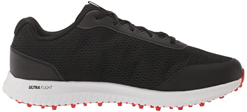 Skechers Men's Max Fairway 3 Arch Fit Spikeless Golf Shoe Sneaker, Black/Red, 10.5 Wide