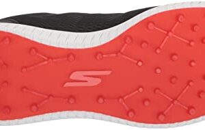 Skechers Men's Max Fairway 3 Arch Fit Spikeless Golf Shoe Sneaker, Black/Red, 10.5 Wide