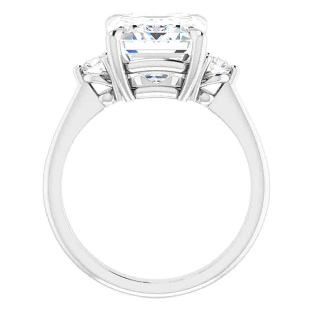 JEWELERYIUM Classic Three Stone Engagement Ring, Emerald Cut 4.00CT, VVS1 Clarity, Colorless Moissanite Ring, 925 Sterling Silver, Wedding Ring, Daily Wear Ring, Perfact for Gift Or As You Want (7)