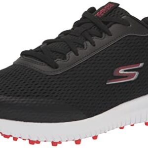 Skechers Men's Max Fairway 3 Arch Fit Spikeless Golf Shoe Sneaker, Black/Red, 10.5 Wide