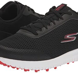 Skechers Men's Max Fairway 3 Arch Fit Spikeless Golf Shoe Sneaker, Black/Red, 10.5 Wide