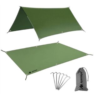 tent footprint, ayamaya pu 3000 waterproof tent ground cloth 13ft x 9ft extra large size for 6-8 person family camping tents ground sheet mat with 6 tent stakes for camping hiking picnic backpacking