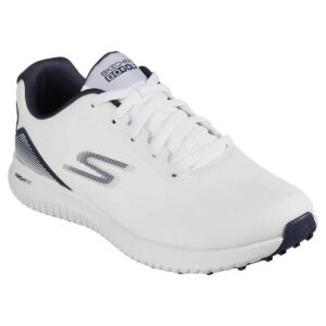 Skechers Men's Max 2 Arch Fit Waterproof Spikeless Golf Shoe Sneaker, White/Navy, 9.5