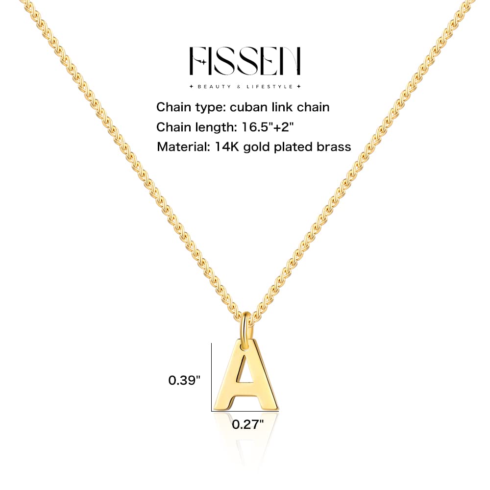 FISSEN JEWELRY Initial Necklaces for Women Trendy Letter Necklace 14K Gold Plated Initial Choker Necklace Dainty Gold Necklace Personalized Gifts for Women Girls