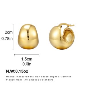 Gold Ball Hoop Earrings Small Chunky Gold Hoop Earrings Fashion Earrings for Women