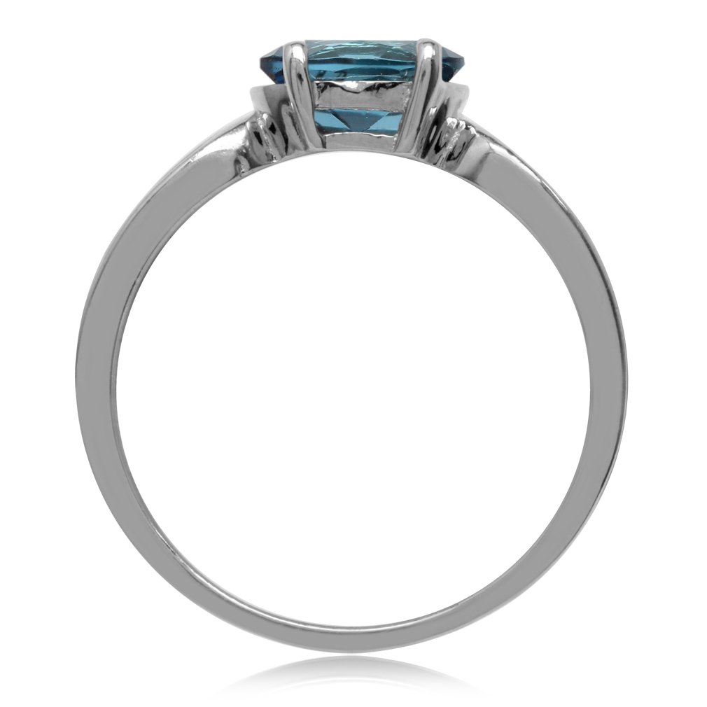 Silvershake 1.31ct. Genuine Oval Shape London Blue Topaz 925 Sterling Silver Solitaire Ring Size 11