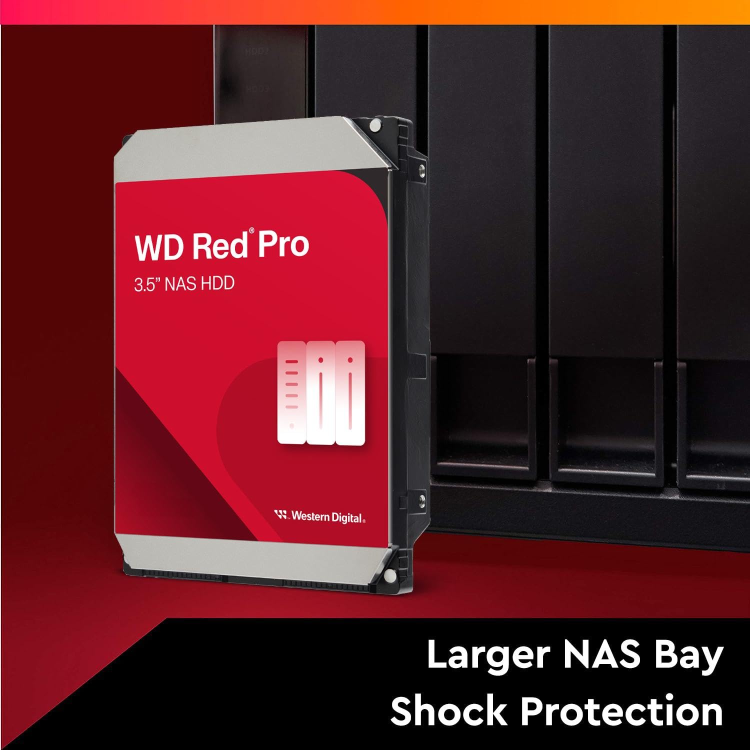 Western Digital 20TB WD Red Pro NAS Internal Hard Drive HDD - 7200 RPM, SATA 6 Gb/s, CMR, 512 MB Cache, 3.5" - WD201KFGX