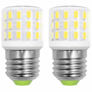 Refrigerator AC 100-265V 3.5W Replacement LED Light Bulb KEI D34L E26 40W Halogen Equivalent Lamp Daylight White 6000K 600Lm 4W Appliance T10 Kitchen Medium Screw Base Non-Dimmable Corn Bulbs 2 Pack