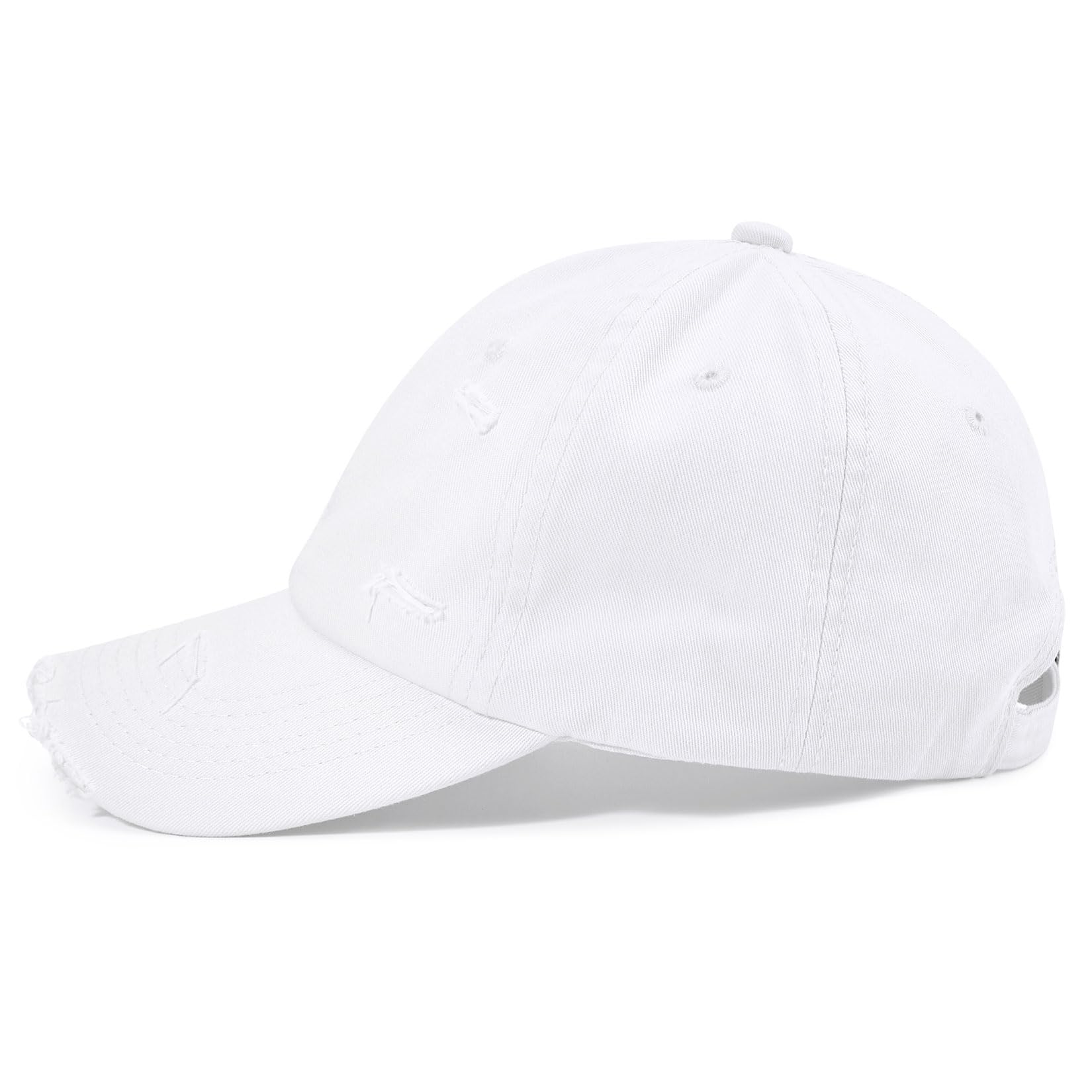 Unisex Vintage Washed Baseball-Cap Twill Adjustable Dad Hat Womens Cotton Low Profile Baseball Cap Unconstructed White Style One Size