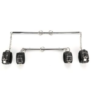 EXREIZST 2 Silver bar set and 4 black straps set, Silver and black