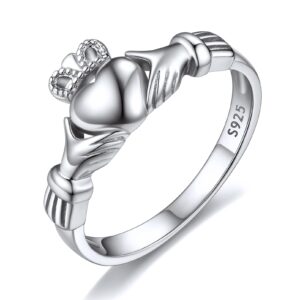 ChicSilver Claddagh Rings for Women Irish Heart Rings for Women 925 Sterling Silver Rings for Women