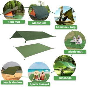 Tent Footprint, AYAMAYA PU 3000 Waterproof Tent Ground Cloth 13FT x 9FT Extra Large Size for 6-8 Person Family Camping Tents Ground Sheet Mat with 6 Tent Stakes for Camping Hiking Picnic Backpacking