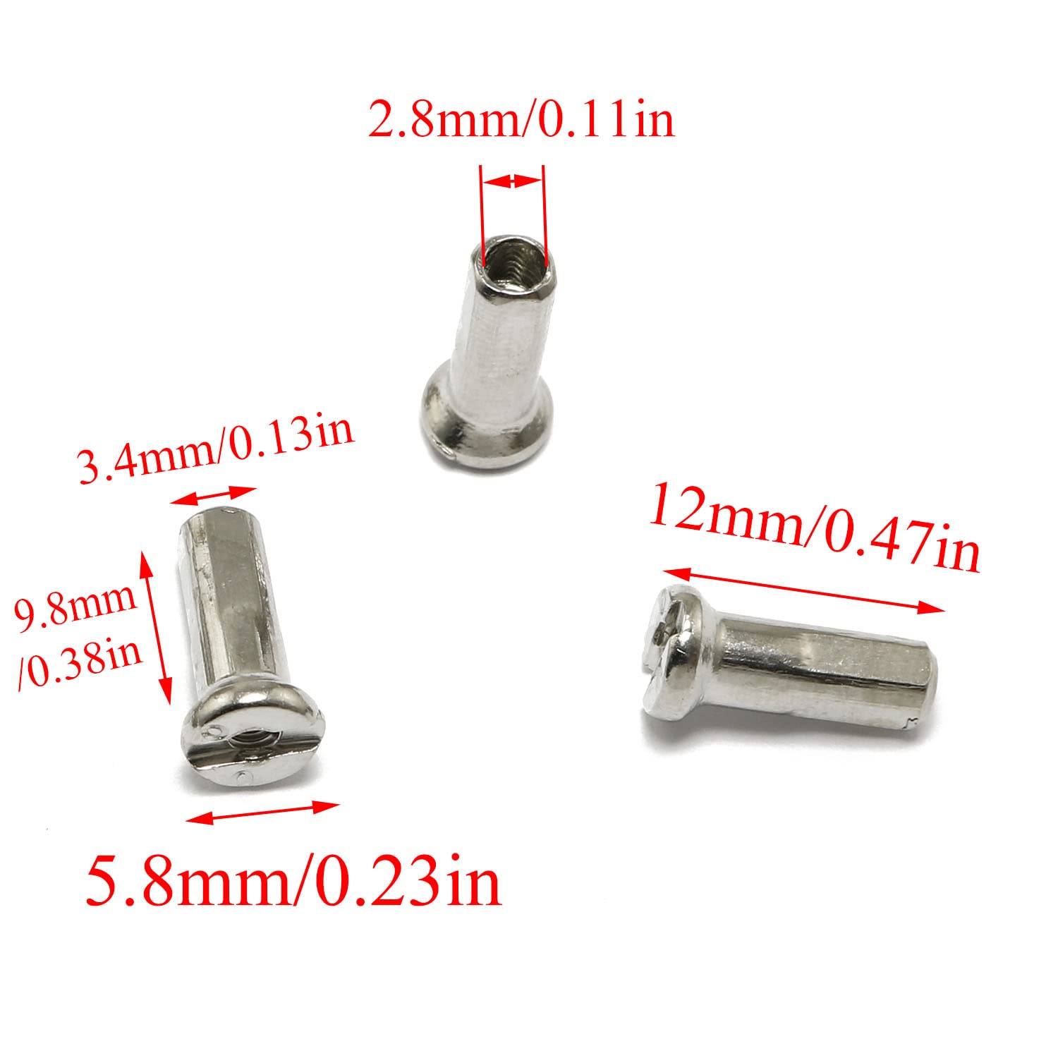 Pro Bamboo Kitchen 36pcs Mountain Bike Spoke Cap 12mm Spoke Nipples Silver Wheel Spoke Nipples Decor for 14G Mountain Road Bicycles