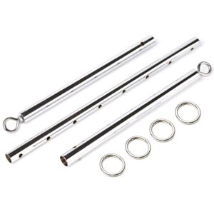 EXREIZST 2 Silver bar set and 4 black straps set, Silver and black